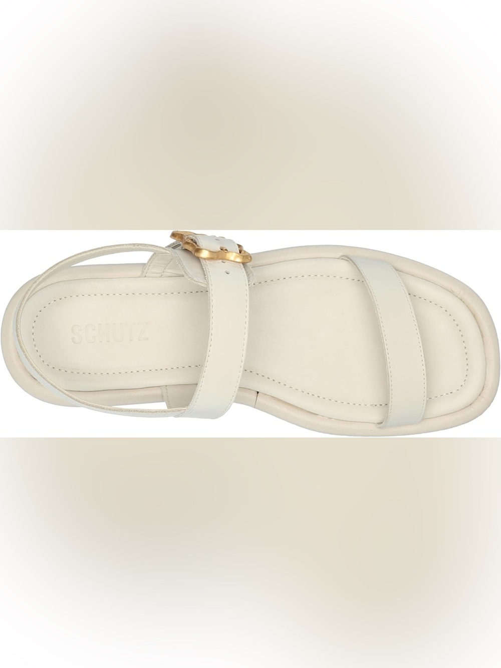 Schutz Wavy Flatform sandal Ivory Leather